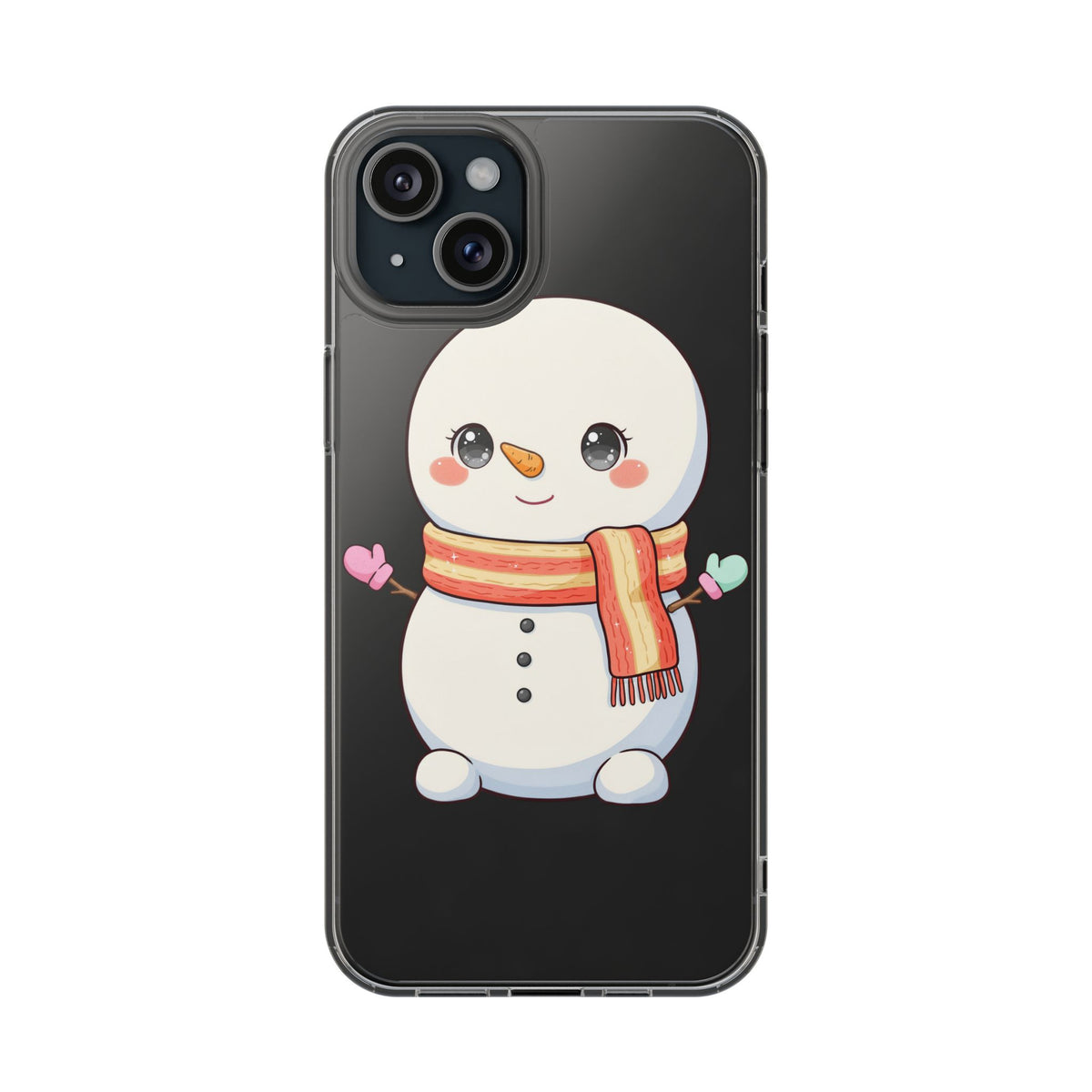 Kawaii Snowman Phone Case – Cute Christmas Clear Case