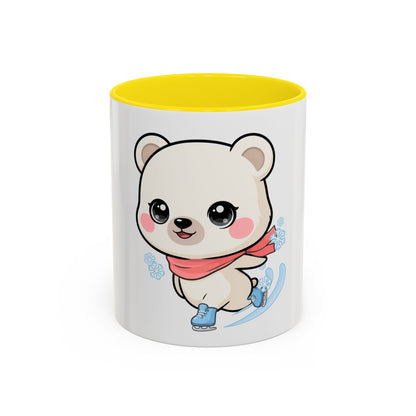 Polar Bear Ice Skating Mug – Cute Accent Coffee Mug