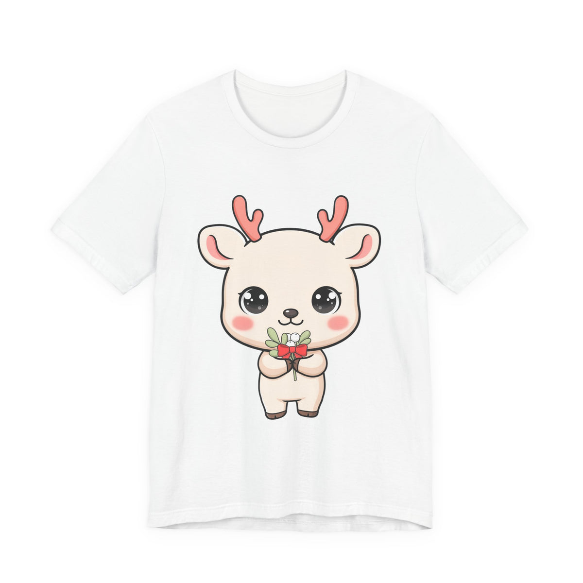 Kawaii Reindeer Christmas T-Shirt for Holiday Cheer