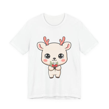 Kawaii Reindeer Christmas T-Shirt for Holiday Cheer