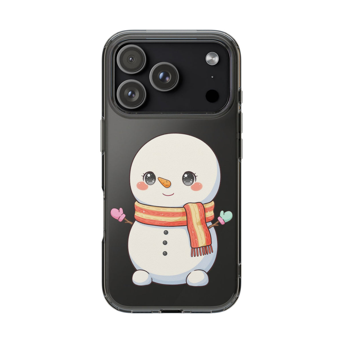 Kawaii Snowman Phone Case – Cute Christmas Clear Case
