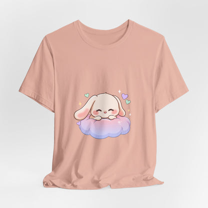 Kawaii Sleeping Bunny Tee, Cute Cloud Nap Unisex Shirt