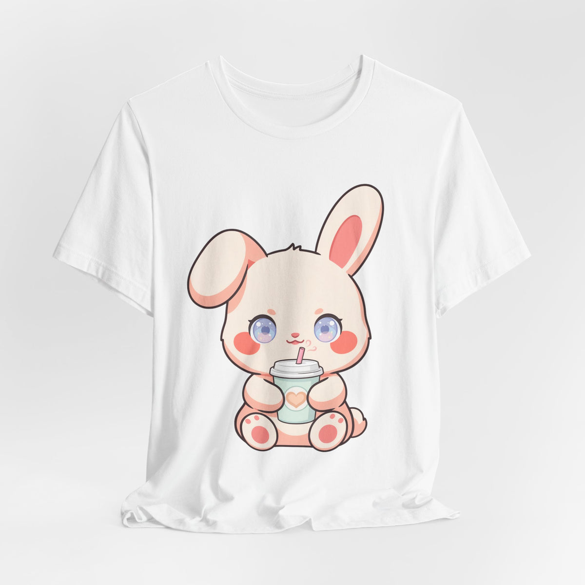 Kawaii Bunny Coffee T-Shirt: Cute Latte Lover Tee