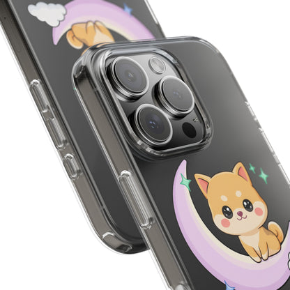 Kawaii Shiba Inu Phone Case – Crescent Moon Cutie
