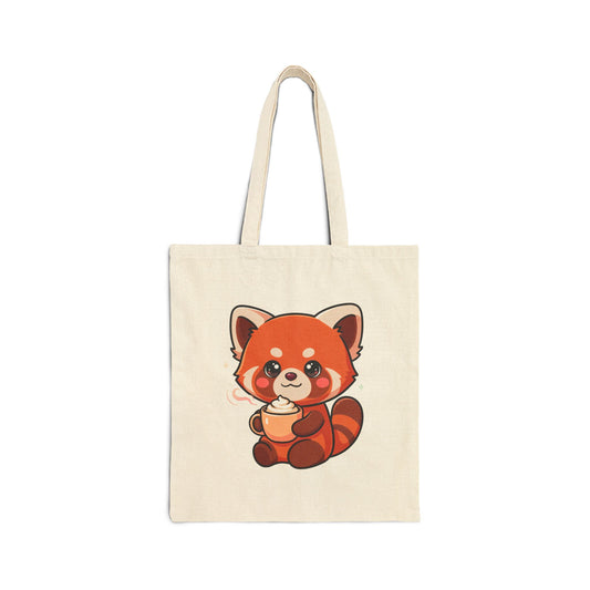 Red Panda Latte Tote Bag for Coffee Lovers
