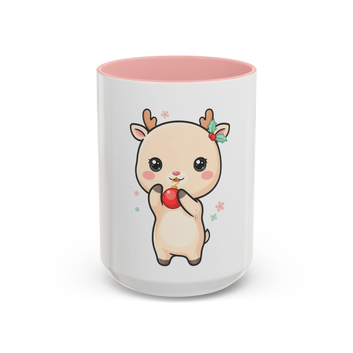 Kawaii Reindeer Christmas Accent Coffee Mug