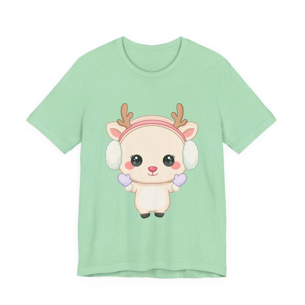 Kawaii Reindeer T-Shirt, Cute Winter Animal Tee