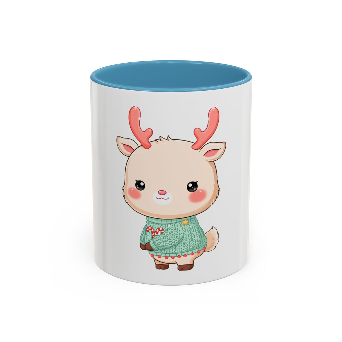Kawaii Reindeer Christmas Mug – Cute Holiday Accent Coffee Mug