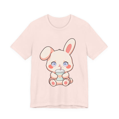 Kawaii Bunny Coffee T-Shirt: Cute Latte Lover Tee