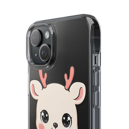 Kawaii Christmas Reindeer Clear Phone Case Gift