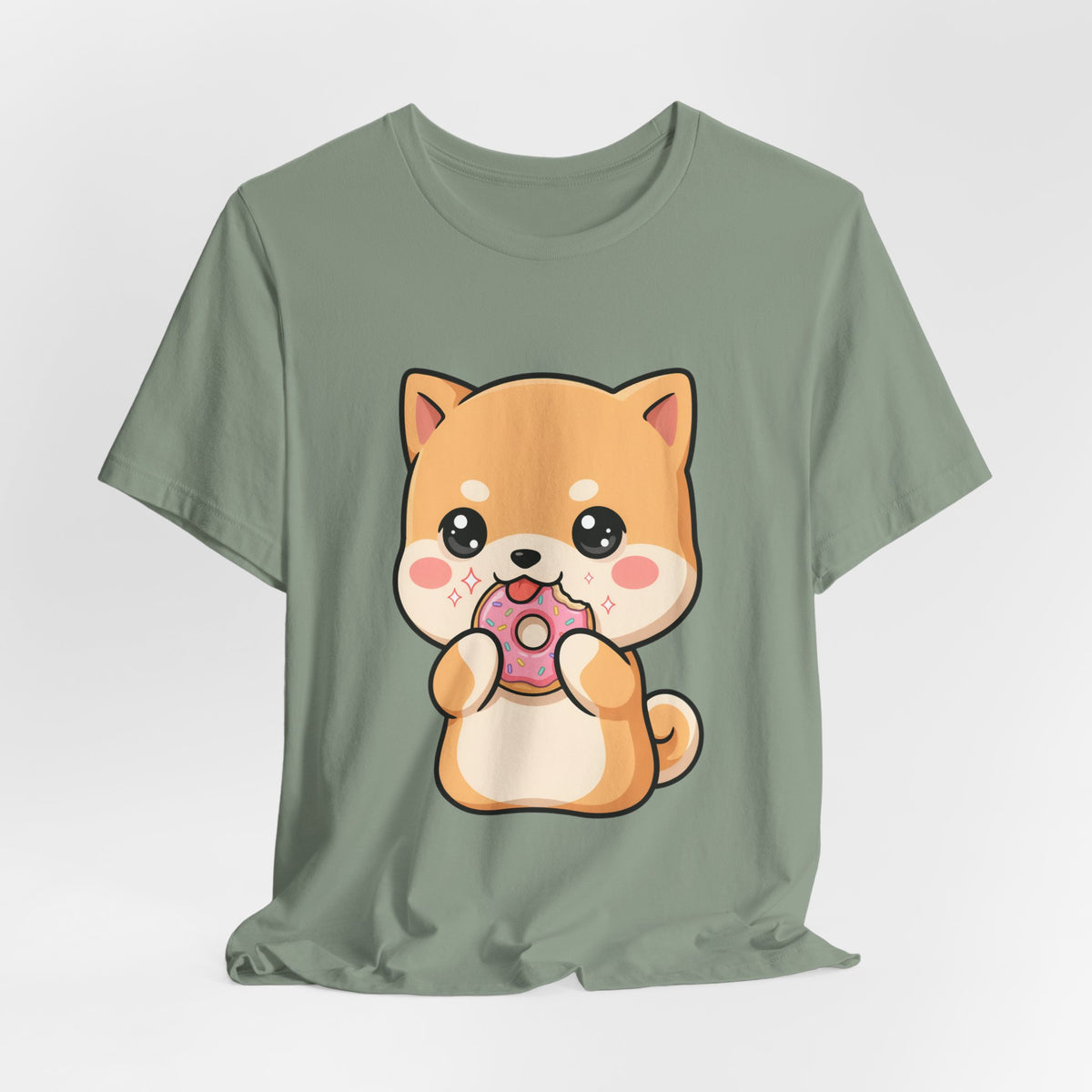 Kawaii Shiba Inu Donut Unisex Jersey Short Sleeve Tee
