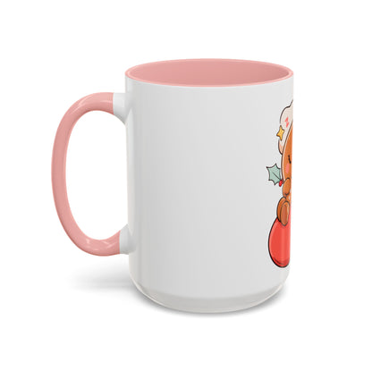 Christmas Gingerbread Mug: Sleepy Stocking Accent Coffee Mug