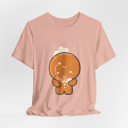 Kawaii Gingerbread Man T-Shirt for Cozy Cocoa Fans