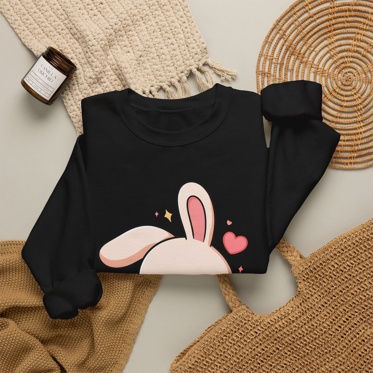 Kawaii Bunny Skateboard Sweatshirt, Cute Chibi Rabbit