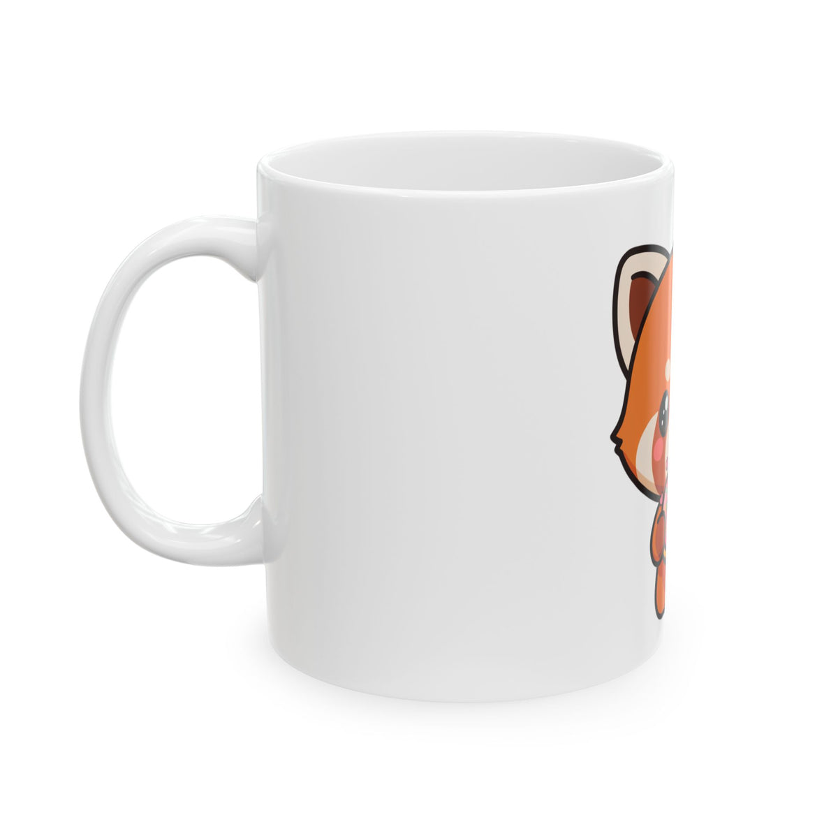 Red Panda Donut Mug, Cute Kawaii Ceramic Coffee Cup