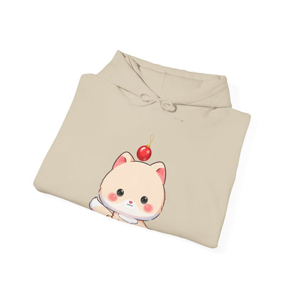 Kawaii Arctic Fox Christmas Hoodie, Unisex Heavy Blend