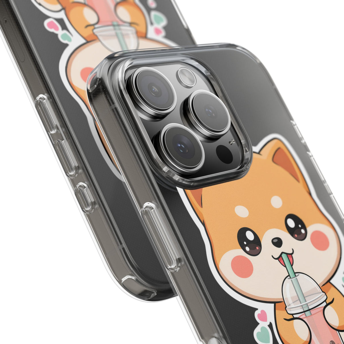 Kawaii Shiba Inu Phone Case for Bubble Tea Lovers