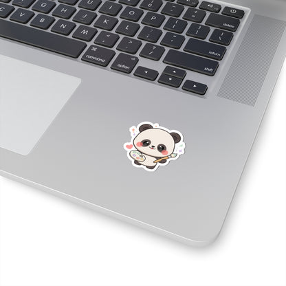 Kawaii Panda Artist Kiss-Cut Sticker for Art Lovers