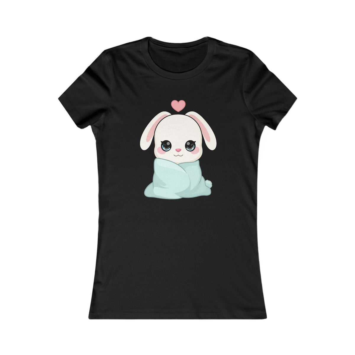 Kawaii Bunny T-Shirt, Cozy Blanket Chibi Rabbit