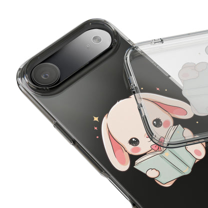 Kawaii Reading Bunny Clear Impact-Resistant Case