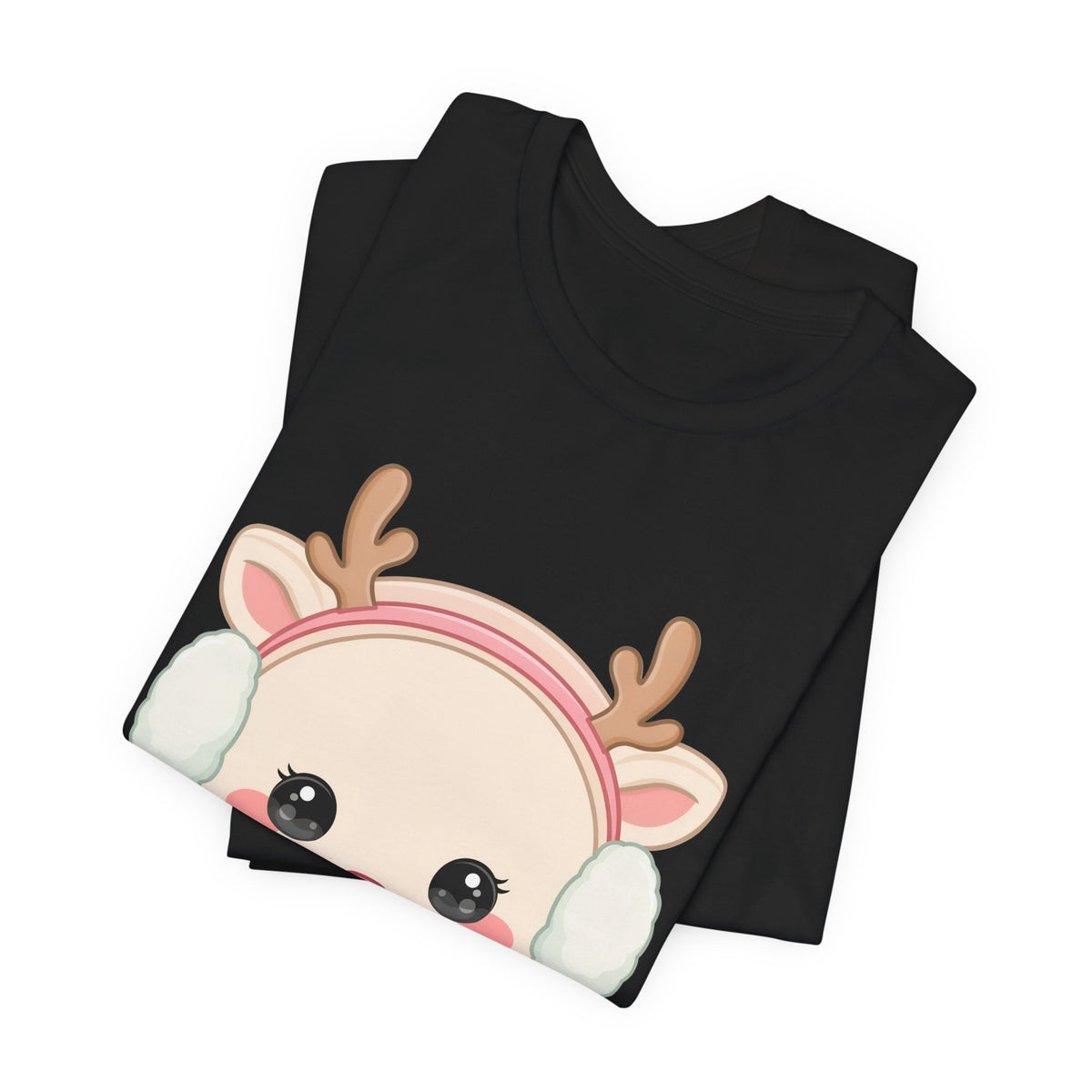 Kawaii Reindeer T-Shirt, Cute Winter Animal Tee