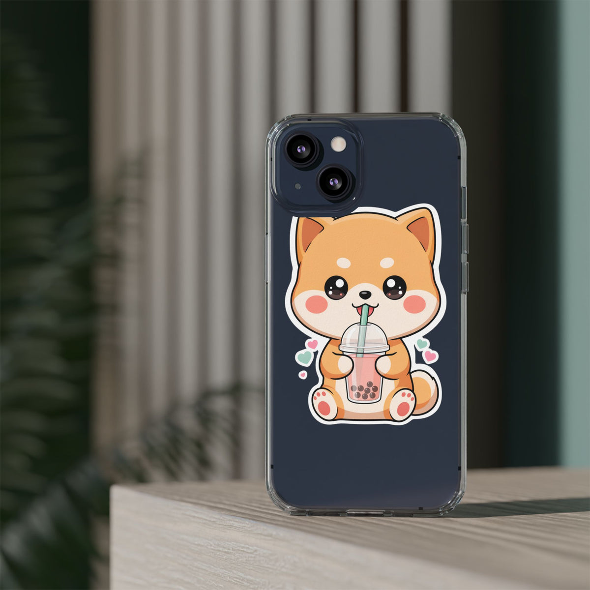 Kawaii Shiba Inu Phone Case for Bubble Tea Lovers