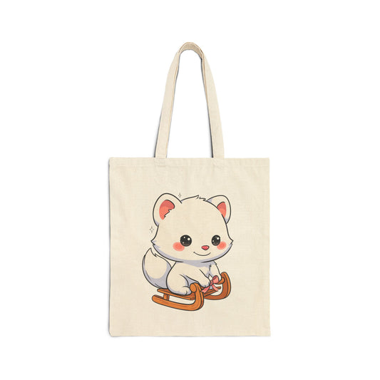 Kawaii Arctic Fox Tote Bag for Cute Animal Lovers