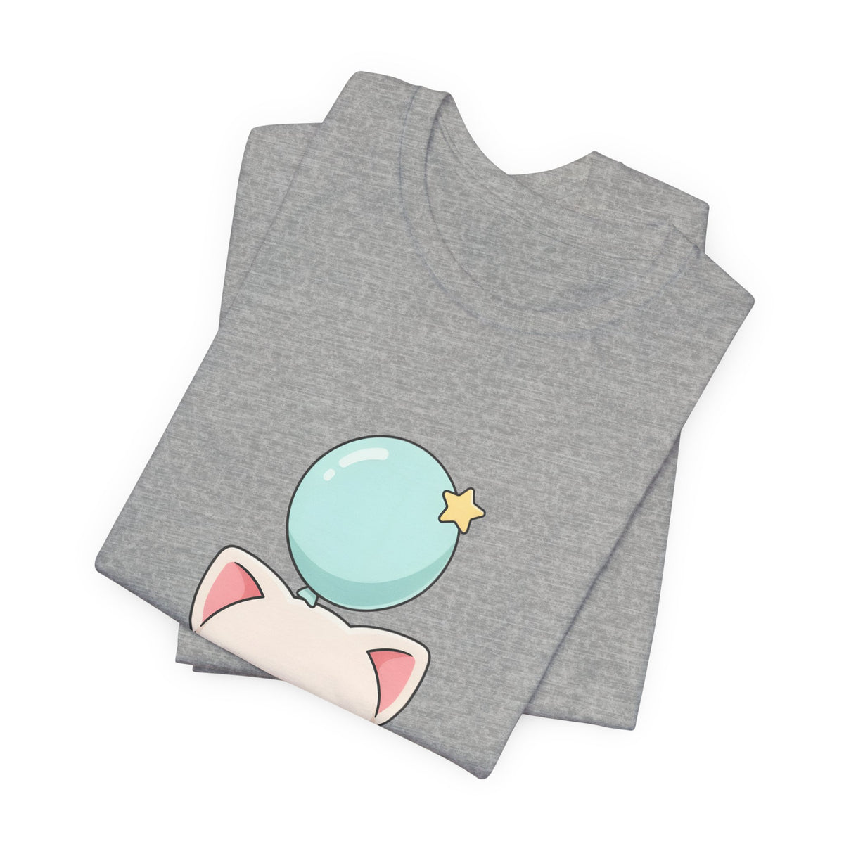 Kawaii Cat Balloon T-Shirt, Cute Chibi Kitty Tee