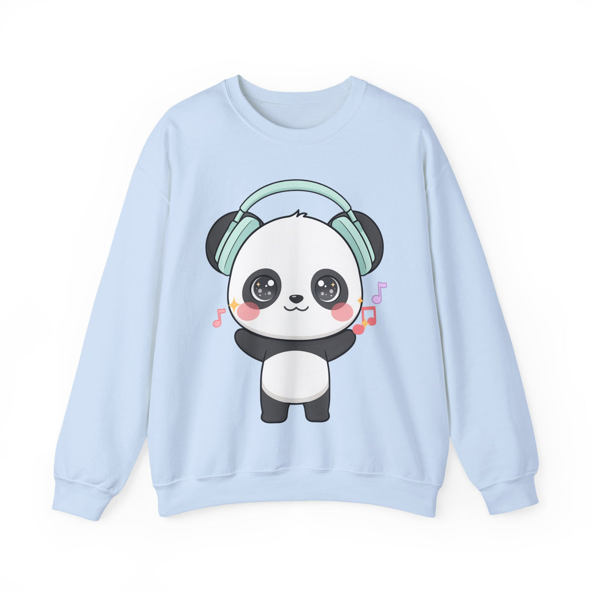 Kawaii Panda Music Sweatshirt, Cute Headphone Panda Crewneck