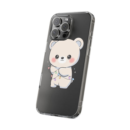 Kawaii Polar Bear Phone Case with Fairy Lights