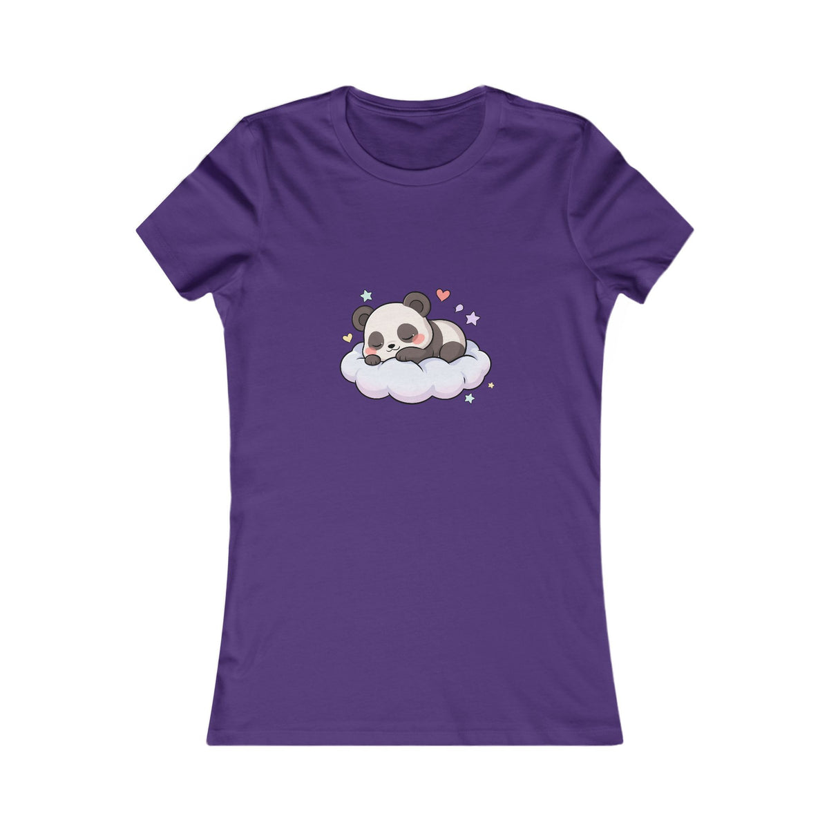 Kawaii Panda Women's Tee, Sleeping Panda on a Cloud