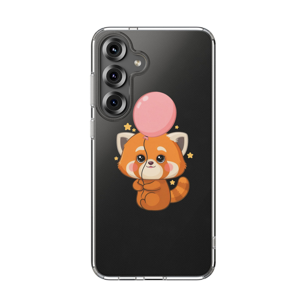 Kawaii Red Panda Clear Impact-Resistant Case with Balloon
