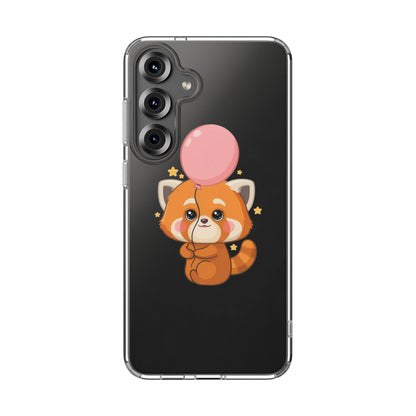 Kawaii Red Panda Clear Impact-Resistant Case with Balloon