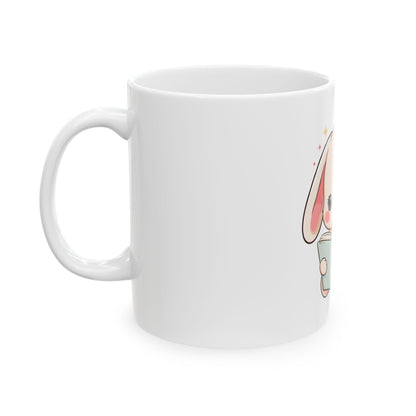 Book Lover Bunny Mug, Cute Reading Gift for Bookworms