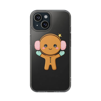 Kawaii Gingerbread Phone Case, Cute Winter Character
