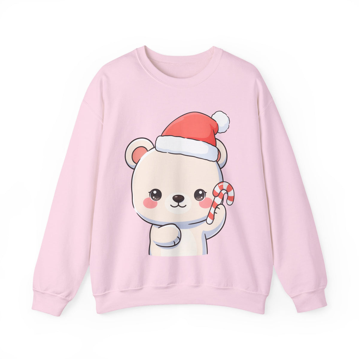 Kawaii Polar Bear Christmas Sweatshirt, Santa Cub Crewneck