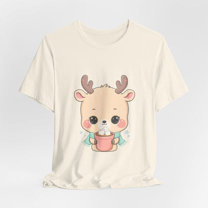 Kawaii Reindeer T-Shirt for Cozy Cocoa Season