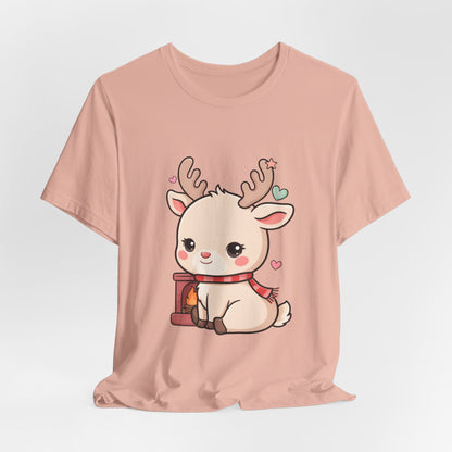 Kawaii Reindeer T-Shirt for Cozy Christmas Fans