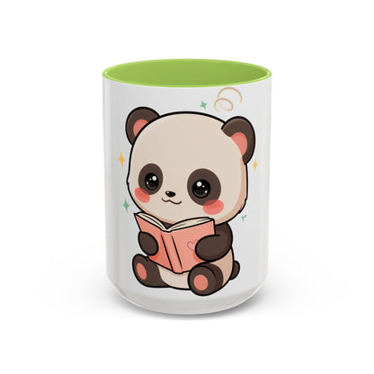 Kawaii Panda Reading Mug, Cute Book Lover Coffee Cup
