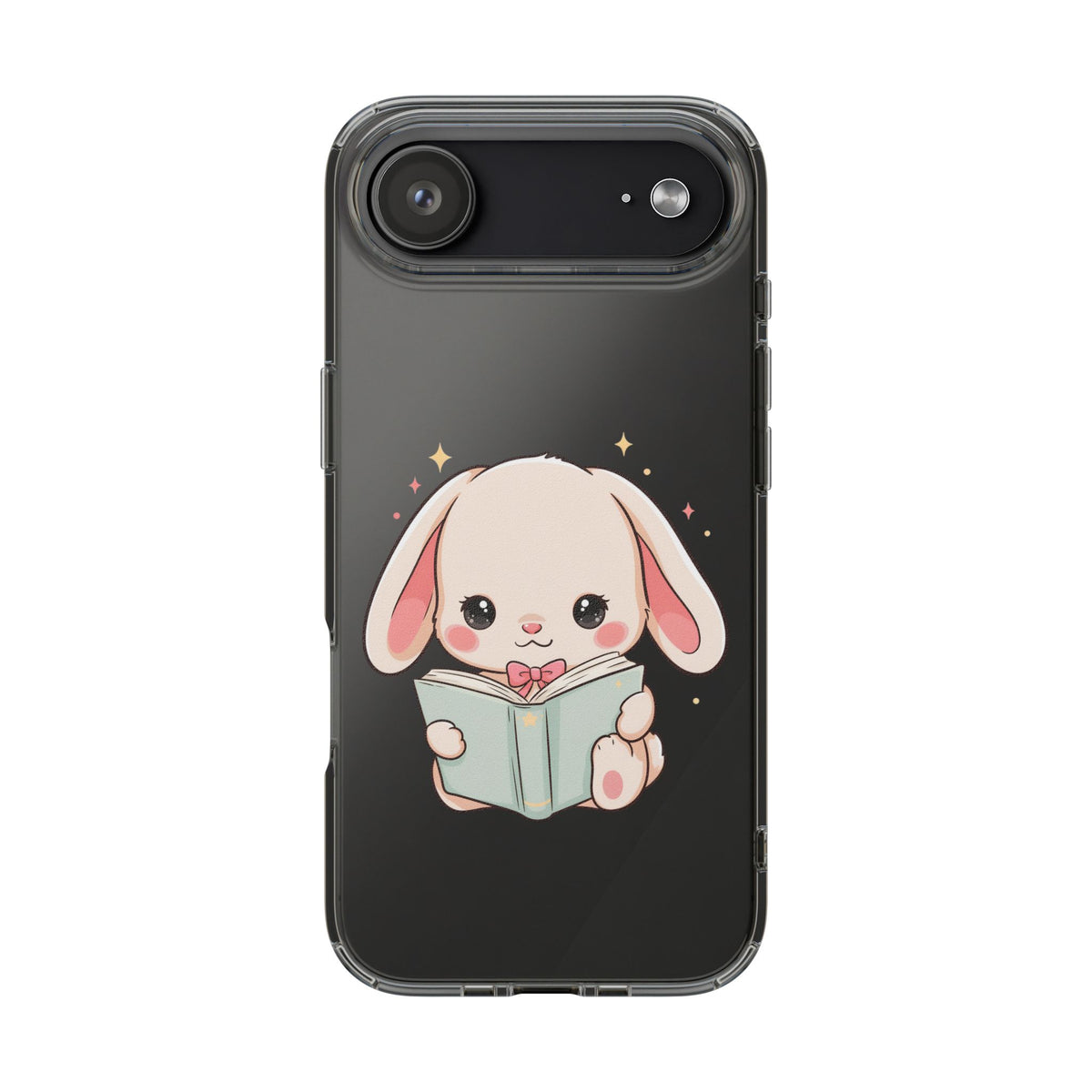 Kawaii Reading Bunny Clear Impact-Resistant Case