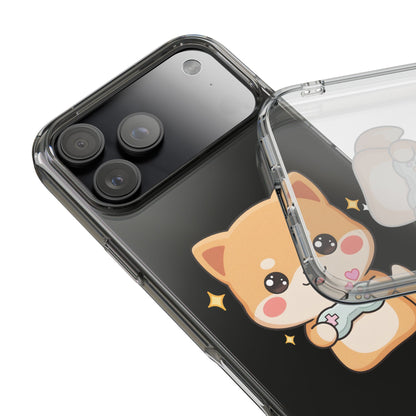 Kawaii Shiba Inu Gamer Phone Case, Clear Impact-Resistant