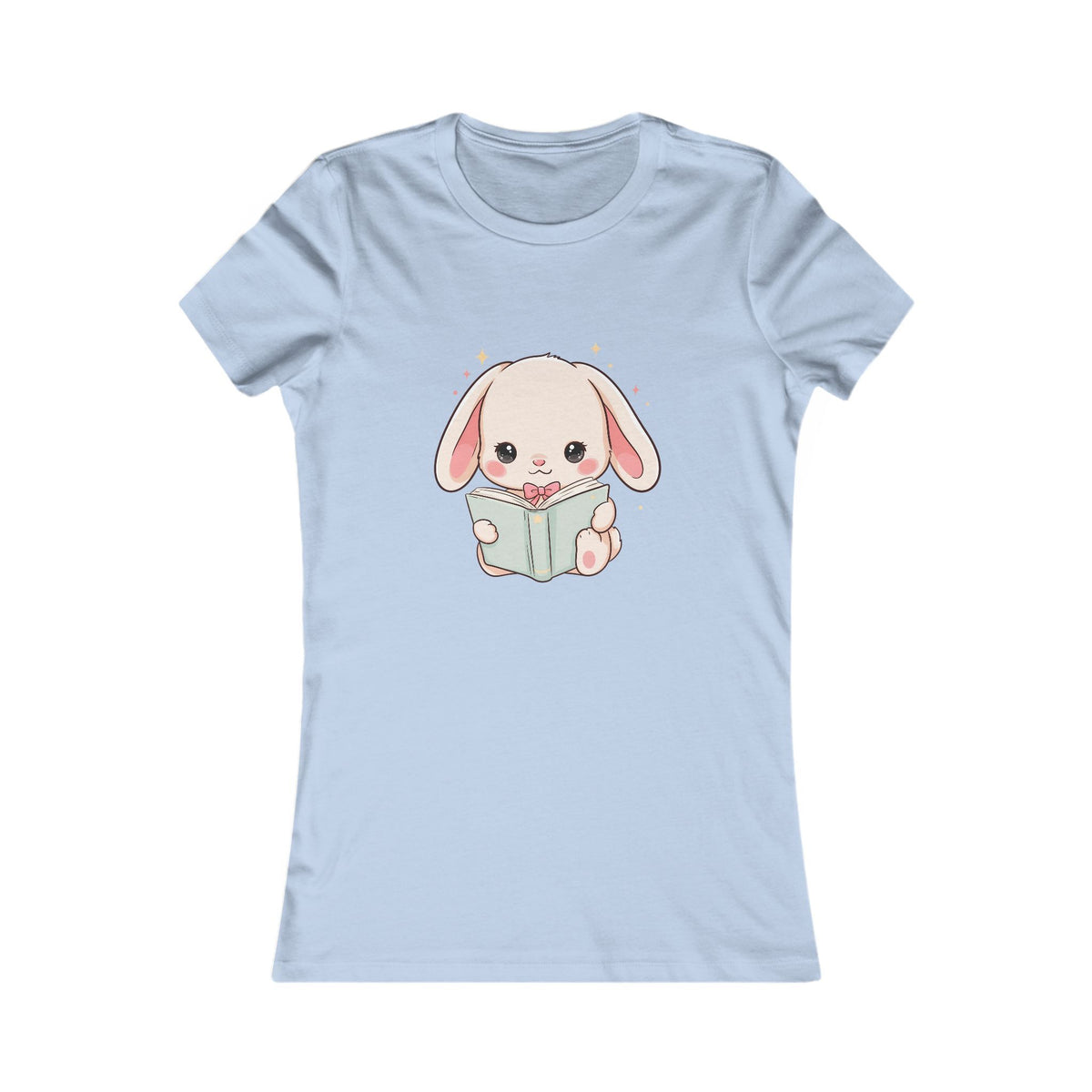 Kawaii Reading Bunny Women's Tee for Book Lovers