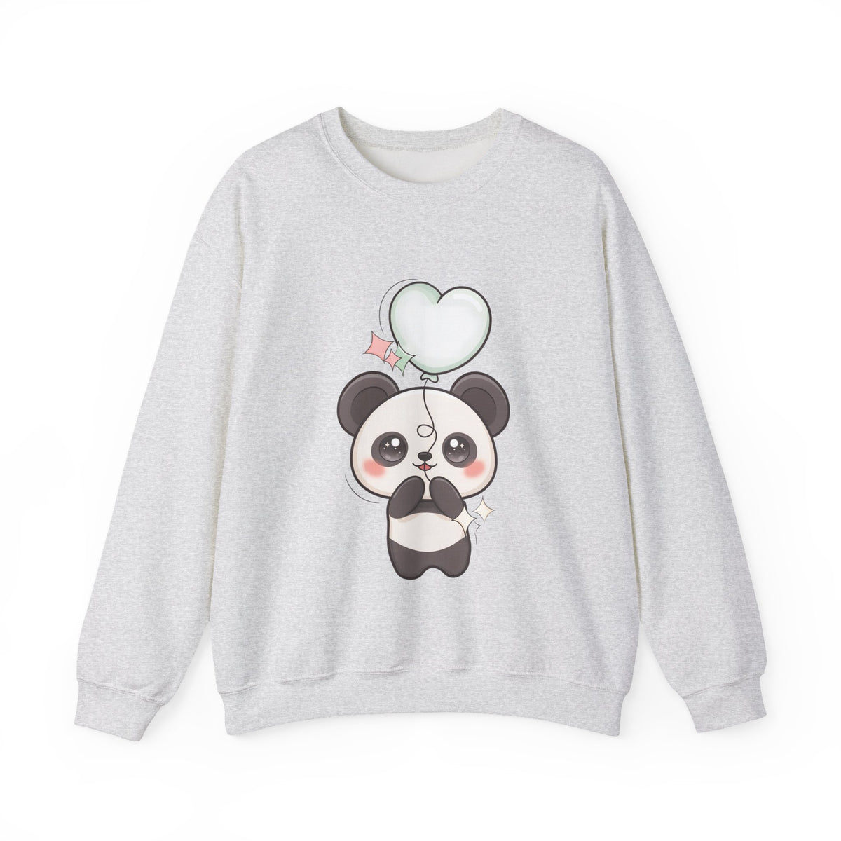 Kawaii Panda Sweatshirt with Heart Balloon