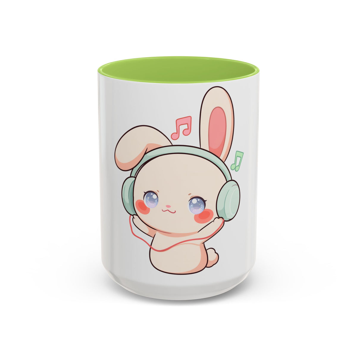Kawaii Bunny Music Mug, Cute Accent Coffee Mug