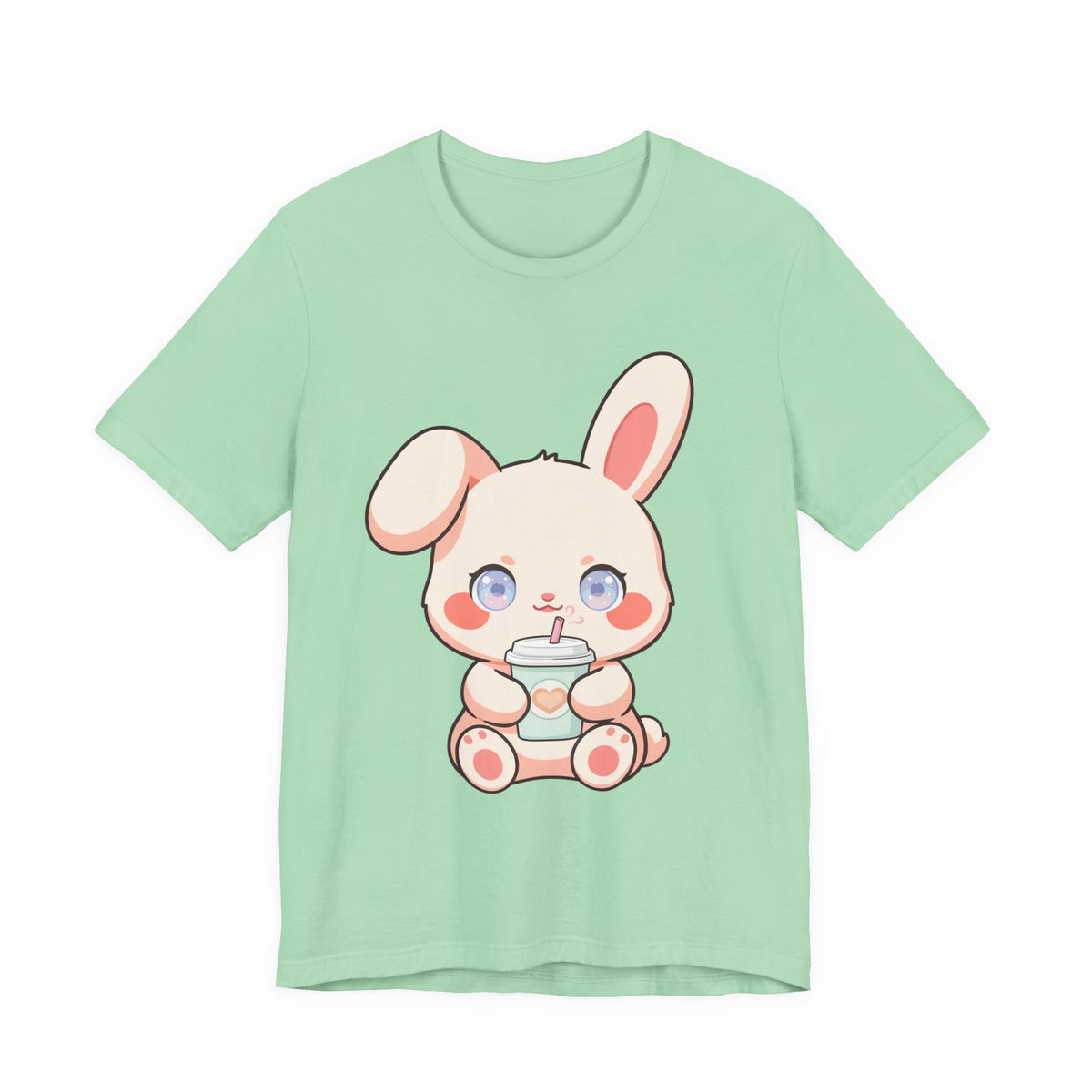 Kawaii Bunny Coffee T-Shirt: Cute Latte Lover Tee