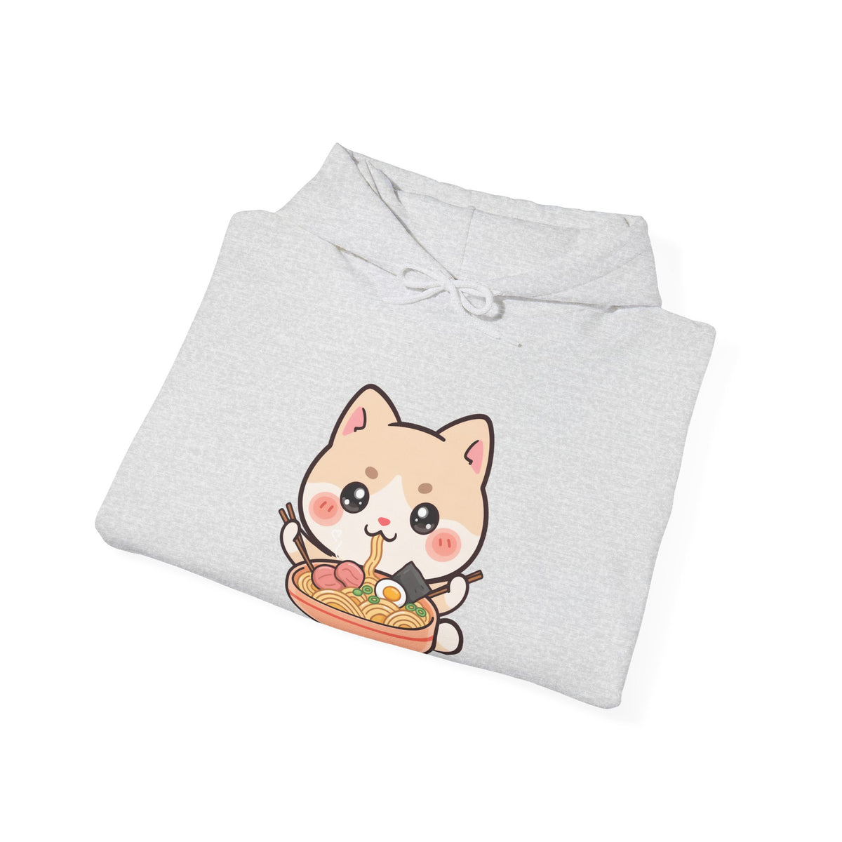 Kawaii Ramen Cat Hoodie, Cute Foodie Sweatshirt