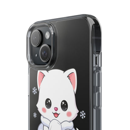 Kawaii Arctic Fox Phone Case, Cute Snow Day Gift