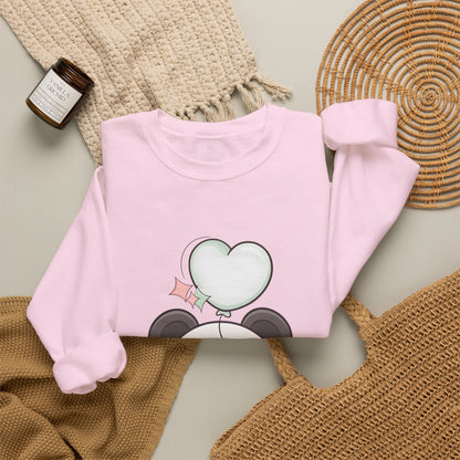 Kawaii Panda Sweatshirt with Heart Balloon