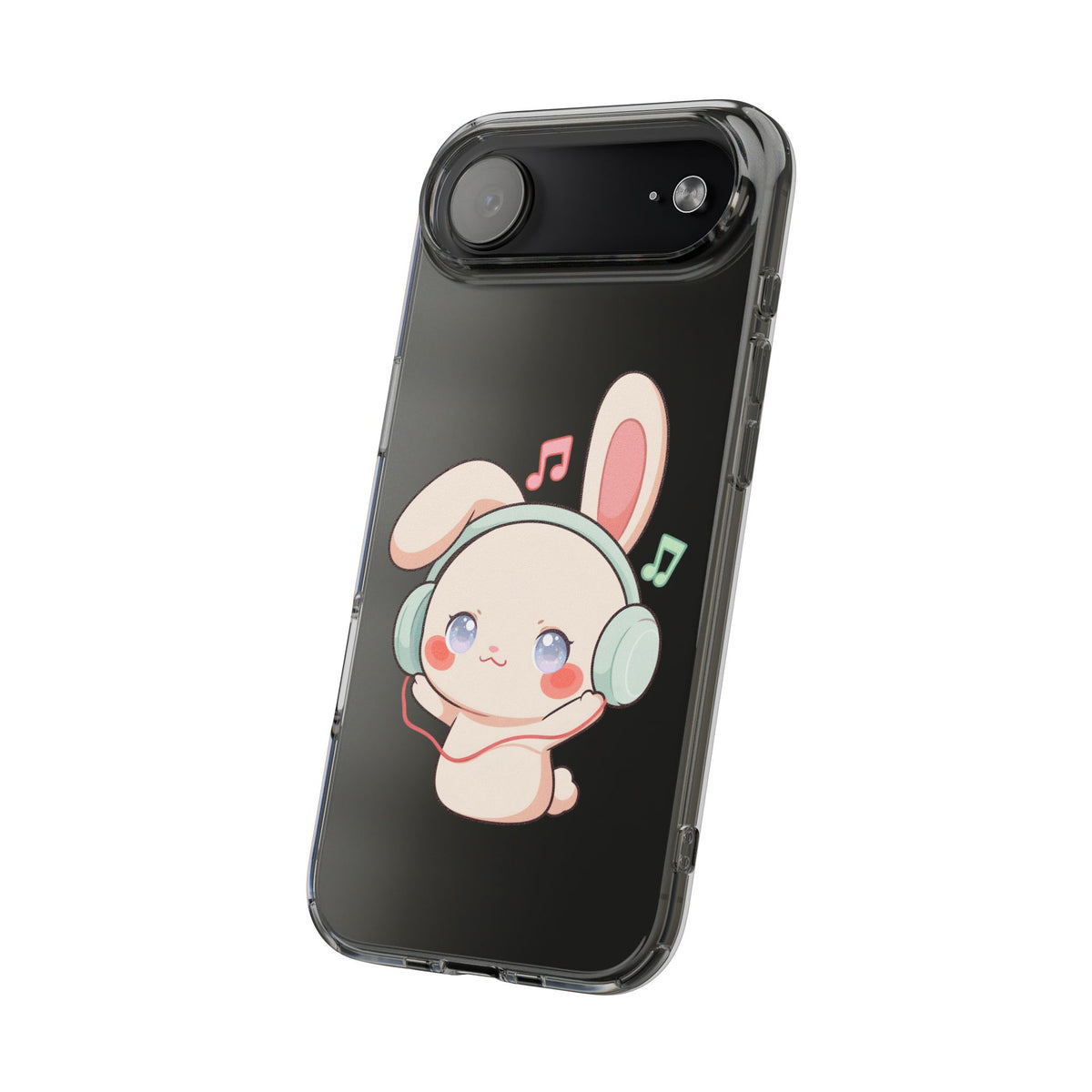 Kawaii Bunny Phone Case, Cute Music Lover Gift