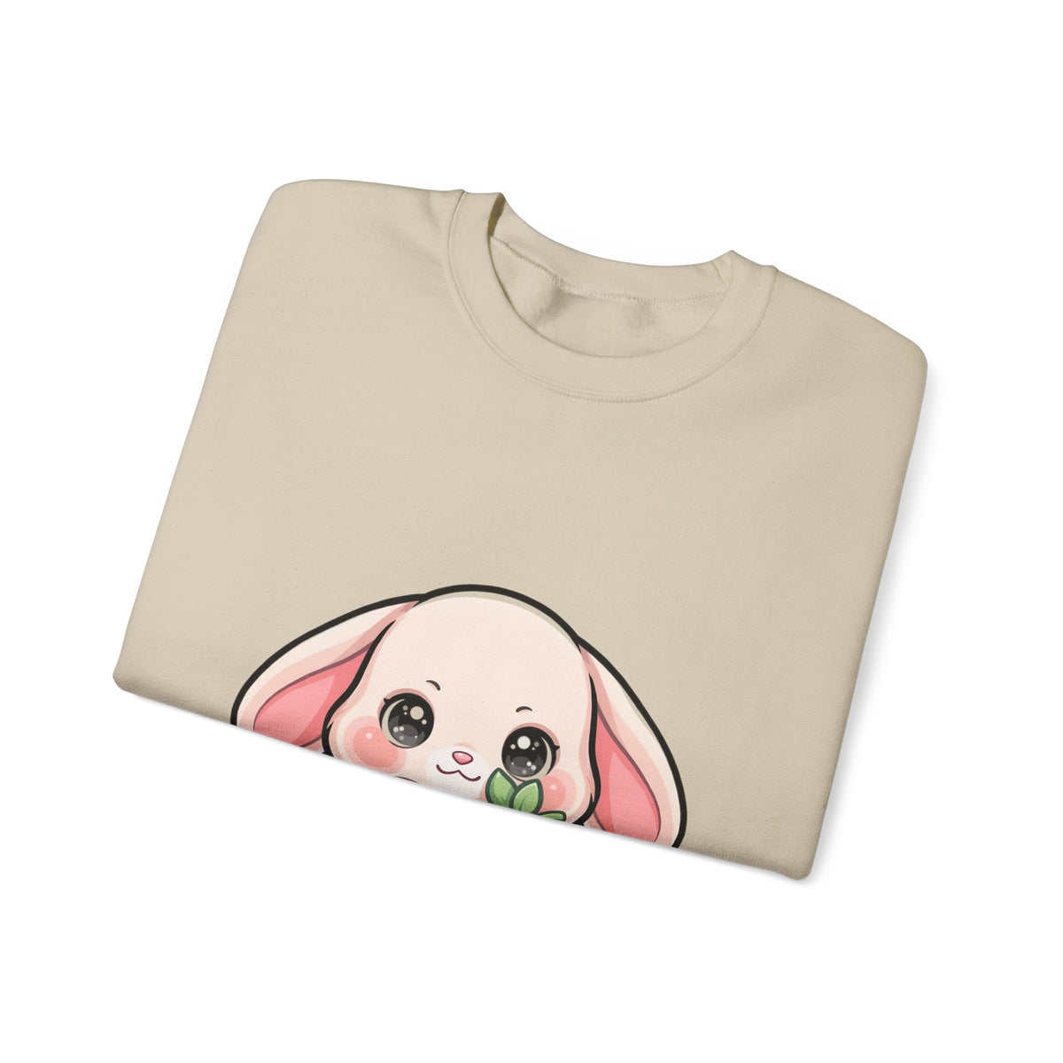 Kawaii Bunny Sweatshirt Hugging a Strawberry